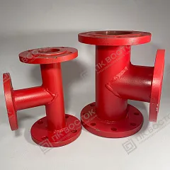 Тройник стальной фланцевый ТФ Ду 125х80 Ру16